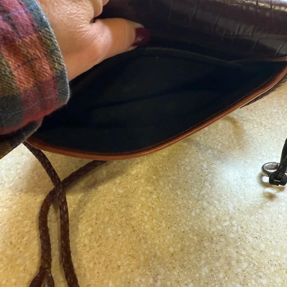 Vintage Brighton Brown and Black Croc-Embossed Purse Small 2 tone Bag